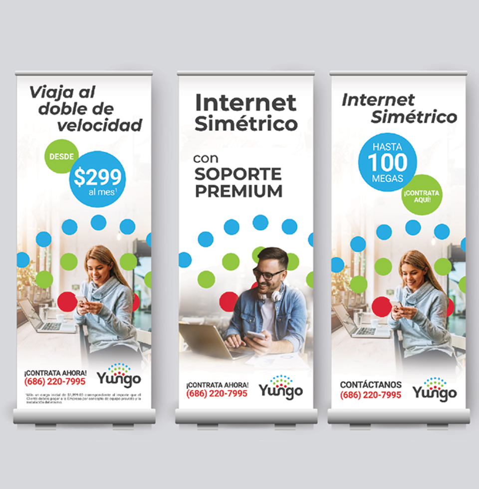 Yungo Internet Simétrico Publicidad Banderines